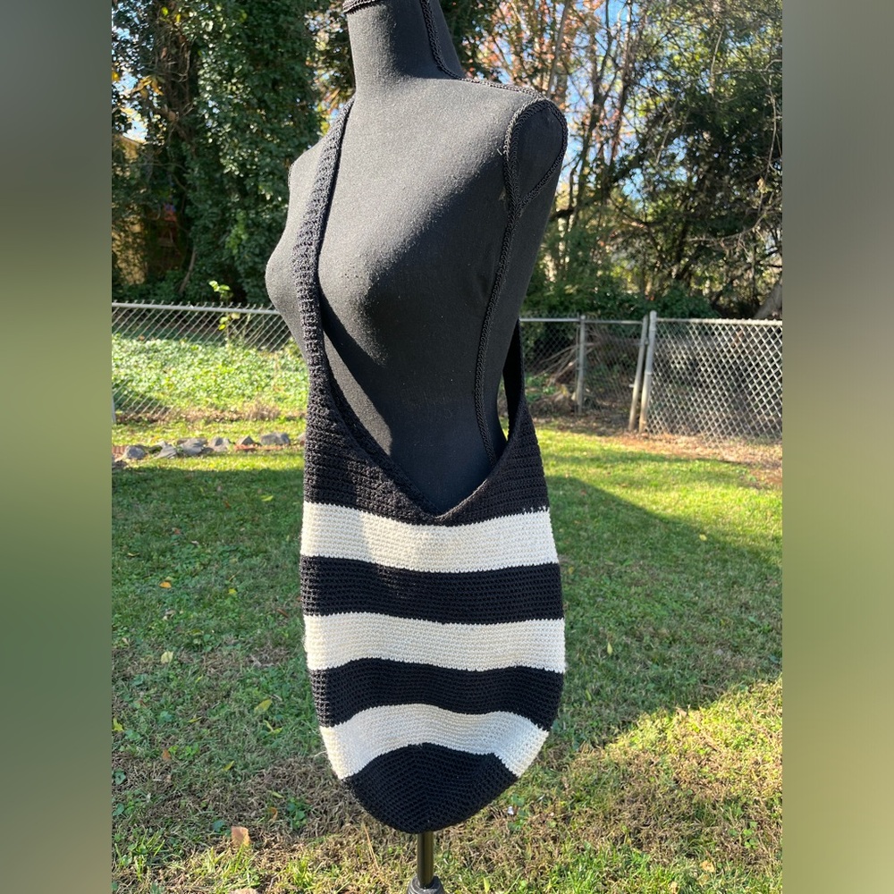 The Sak Hobo Vintage Bag Black and White
